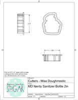 Miss Doughmestic Nerdy Sanitizer Bottle Cookie Cutter