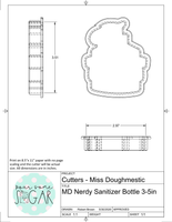 Miss Doughmestic Nerdy Sanitizer Bottle Cookie Cutter