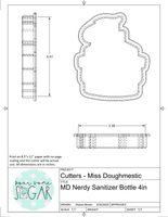 Miss Doughmestic Nerdy Sanitizer Bottle Cookie Cutter