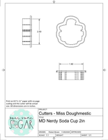 Miss Doughmestic Nerdy Soda Cup Cookie Cutter or Fondant Cutter