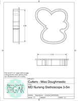 Miss Doughmestic Nursing Stethoscope Cookie Cutter