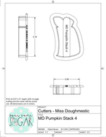 Miss Doughmestic Pumpkin Stack (Designed to Fit BRP 5x7 Box) Cookie Cutters or Fondant Cutters