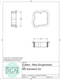 Miss Doughmestic Sandwich Grilled Cheese/PB & J With or Without Heart Cutout Cookie Cutter