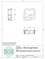 Miss Doughmestic Sandwich Grilled Cheese/PB & J With or Without Heart Cutout Cookie Cutter