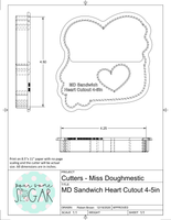 Miss Doughmestic Sandwich Grilled Cheese/PB & J With or Without Heart Cutout Cookie Cutter