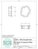 Miss Doughmestic Full MINI S Inspired Coffee Cup Cookie Cutters/Fondant Cutters or STL Downloads