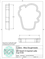 Miss Doughmestic Sarah S Inspired Latte Cup Cookie Cutter/Fondant Cutter or STL Download