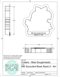 Miss Doughmestic Succulent Book Stack 2 Cookie Cutter