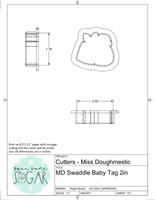 Miss Doughmestic Swaddle Baby with Tag Cookie Cutter