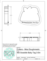 Miss Doughmestic Swaddle Baby with Tag Cookie Cutter