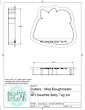 Miss Doughmestic Swaddle Baby with Tag Cookie Cutter