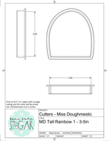 Miss Doughmestic Tall Rainbow 1 Cookie Cutter/Fondant Cutter