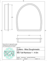 Miss Doughmestic Tall Rainbow 1 Cookie Cutter/Fondant Cutter