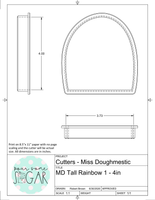 Miss Doughmestic Tall Rainbow 1 Cookie Cutter/Fondant Cutter