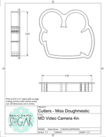 Miss Doughmestic Video Camera Cookie Cutter or Fondant Cutter