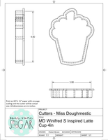 Miss Doughmestic Winifred S Inspired Latte Cup Cookie Cutter/Fondant Cutter or STL Download