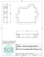 Miss Doughmestic You Complete Me Set Cookie Cutters/Fondant Cutters or STL Downloads