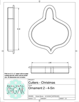 Ornament 2 Cookie Cutter/Fondant Cutter or STL Download