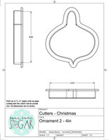 Ornament 2 Cookie Cutter/Fondant Cutter or STL Download