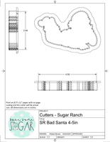 Sugar Ranch Bad Santa Cookie Cutter or Fondant Cutter