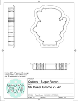 Sugar Ranch Baker Gnome 2 Cookie Cutter/ Fondant Cutter or STL Download