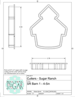 Sugar Ranch Barn 1 Cookie Cutter/ Fondant Cutter or STL Download