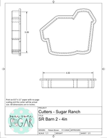 Sugar Ranch Barn 2 Cookie Cutter/Fondant Cutter or STL Download