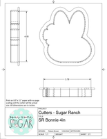 Sugar Ranch Bonnie Cookie Cutter/Fondant Cutter or STL Download