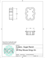 Sugar Ranch Boy Mouse Gingy Cookie Cutter or Fondant Cutter