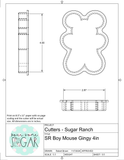 Sugar Ranch Boy Mouse Gingy Cookie Cutter or Fondant Cutter