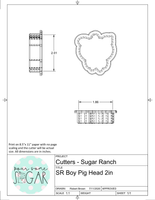 Sugar Ranch Pig Head 1 Cookie Cutter/Fondant Cutter or STL Download