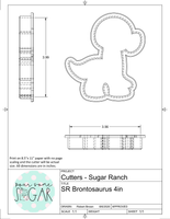 Sugar Ranch Brontosaurus Cookie Cutter/Fondant Cutter or STL Download