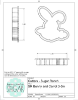 Sugar Ranch Bunny & Carrot Cookie Cutter/Fondant Cutter or STL Download