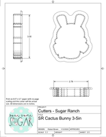 Sugar Ranch Cactus Bunny Cookie Cutter/Fondant Cutter or STL Download