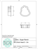 Sugar Ranch Chick Head 2 Cookie Cutter/Fondant Cutter or STL Download