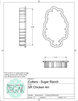 Sugar Ranch Chicken Cookie Cutter/Fondant Cutter or STL Download