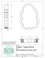 Sugar Ranch Christmas Horse Cookie Cutter or Fondant Cutter
