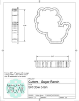 Sugar Ranch Cow Cookie Cutter/Fondant Cutter or STL Download