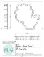 Sugar Ranch Cow Cookie Cutter/Fondant Cutter or STL Download