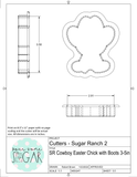 Sugar Ranch Cowboy Easter Chick with Boots Cookie Cutter/Fondant Cutter or STL Download