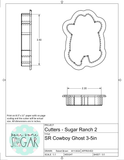 Sugar Ranch Cowboy Ghost Cookie Cutter/Fondant Cutter or STL Download