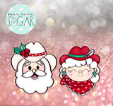 Sugar Ranch Cowboy Mr. & Mrs. Clause Duo or Single Cookie Cutters/Fondant Cutters or STL Downloads