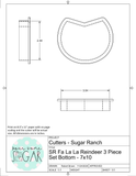 Sugar Ranch Fa La La Reindeer 3 Piece Set (SKINNY) Fits Clear Bag 7"x10" Box Item# FB184) Cookie Cutter or Fondant Cutter