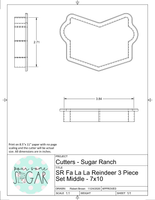 Sugar Ranch Fa La La Reindeer 3 Piece Set (SKINNY) Fits Clear Bag 7"x10" Box Item# FB184) Cookie Cutter or Fondant Cutter