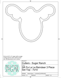 Sugar Ranch Fa La La Reindeer 3 Piece Set (SKINNY) Fits Clear Bag 7"x10" Box Item# FB184) Cookie Cutter or Fondant Cutter