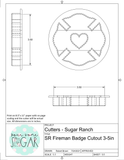 Sugar Ranch Fireman Badge with Heart Cutout Cookie Cutter