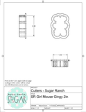Sugar Ranch Girl Mouse Gingy Cookie Cutter or Fondant Cutter