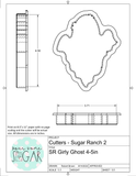 Sugar Ranch Girly Ghost Cookie Cutter/Fondant Cutter or STL Download