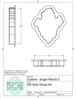 Sugar Ranch Girly Ghost Cookie Cutter/Fondant Cutter or STL Download