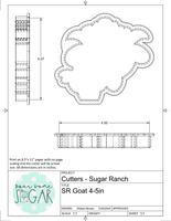 Sugar Ranch Goat Cookie Cutter/Fondant Cutter or STL Download